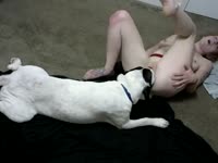 Sexy slut having intense dog oral sex